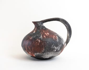 Ruscha 313 Ceramic Vase With Handle - Fat Lava West German Ruscha 313 Ceramic Vase With Handle - Fat Lava West German