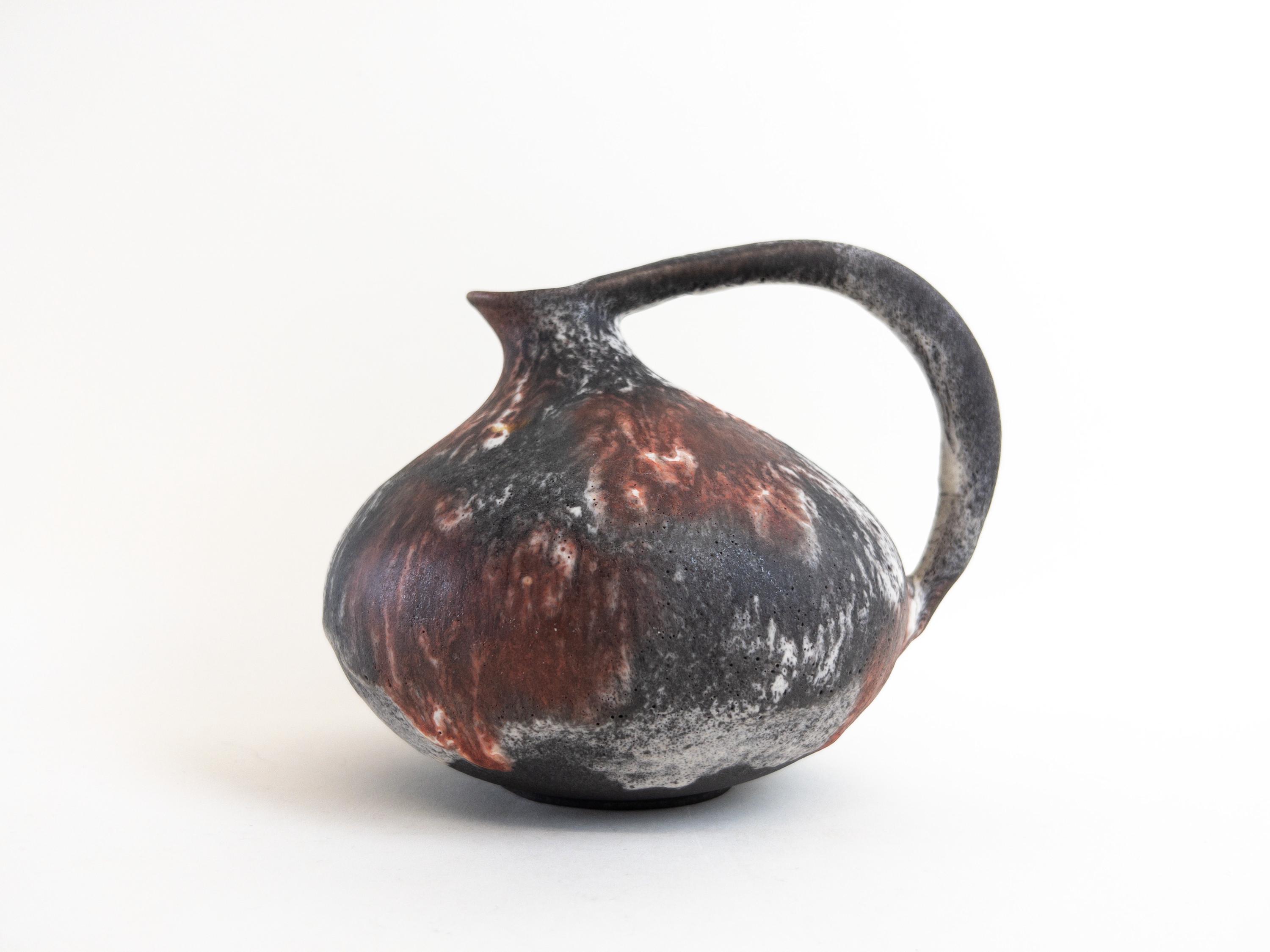 Ruscha 313 Ceramic Vase With Handle - Fat Lava West German Ruscha 313 Ceramic Vase With Handle - Fat Lava West German