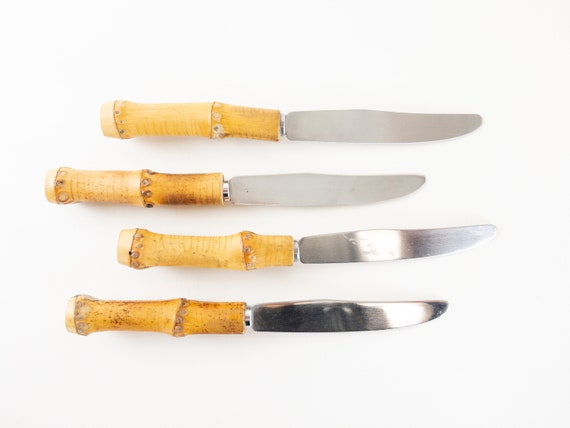 Satz von Vier Messer mit Bambus Griffen - Etsy.de