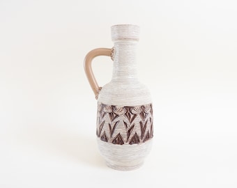 Italian Ceramic Vase by Fratelli Fanciullacci - Cream Brown Toned Vintage Vase