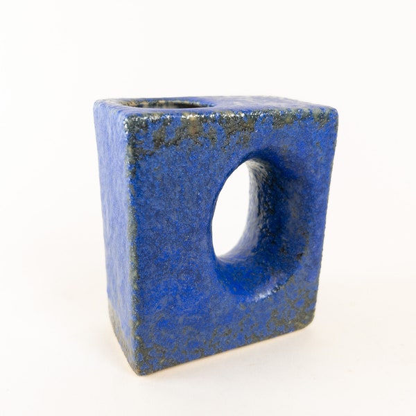 Blaue Chimney-Vase - Vest Keramiek - Keramik Fat Lava Chimney-Vase von van Woerden - Holländische Keramik