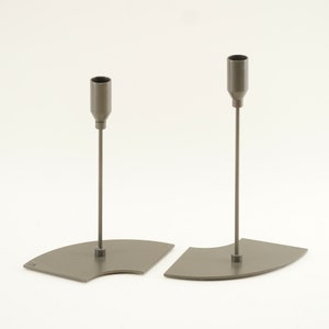 Italian Candleholders - Set of Two Italian 1990s Postmodern Metal Candlestick Holders BD Design - Modern Design - Made in Italy
