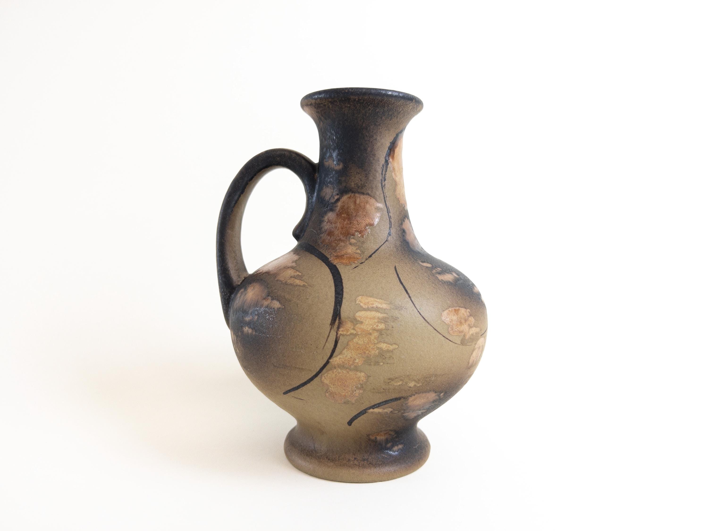 Ruscha Art Pottery Vase: West German Ceramic Pitcher by Heinz