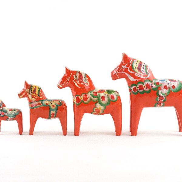 SWEDISH DALA Horse Set of Four by GA Olssen