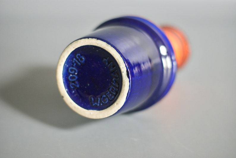 10 Ceramic Rugby Beads Blue and Yellow