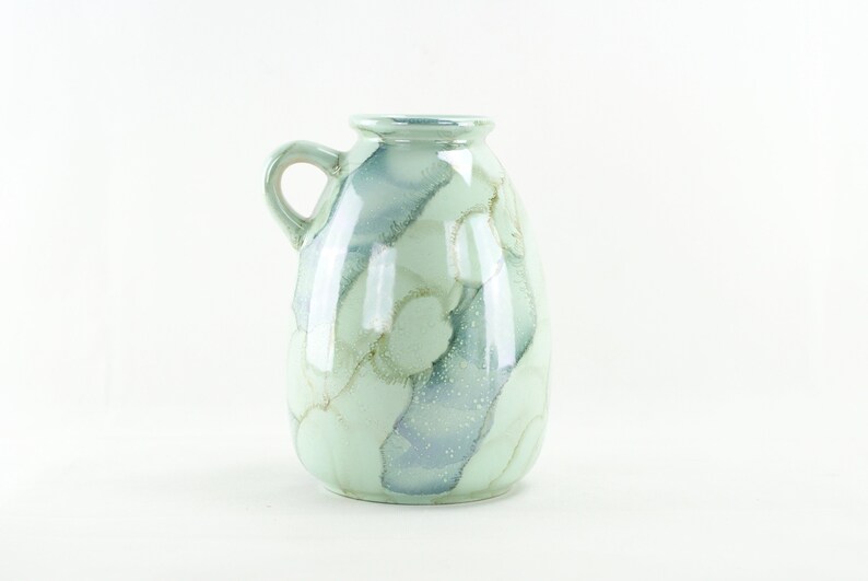 Green German Floor Vase Green Vase Large West German Pottery Vase