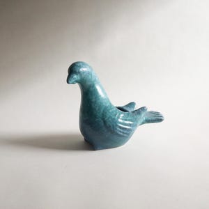 Ruscha Blue Dove Figurine or Planter - West German Art Pottery