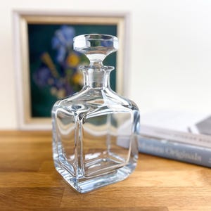 Strombergshyttan Crystal Decanter - Ice Blue Swedish Liquor Decanter - Signed Mid Century Luxurious Decanter