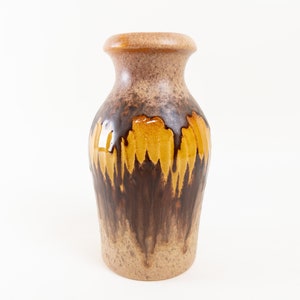West German Pottery - Scheurich Ceramic Vase 523-18 - Yellow Lora Decor -  West German Scheurich Vase