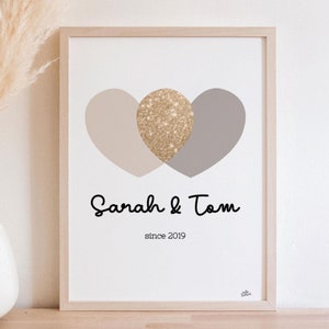 Cartel "Nuestro Amor" - Cartel de pareja personalizado - Cartel familiar personalizado Regalo de San Valentín para mujeres u hombres Día de San Valentín Navidad