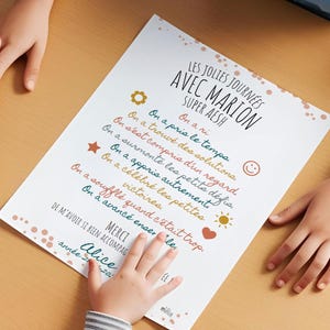 AESH Bedankcadeau einde schooljaar cadeau - gepersonaliseerde tekst - AESH voornaam in gouden bedanktekst A4-kaart