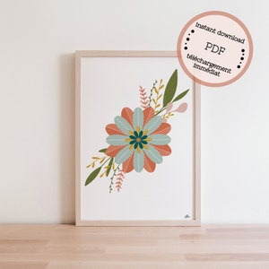 Póster de otoño imprimible en formato PDF A4/A3 - Flor de otoño