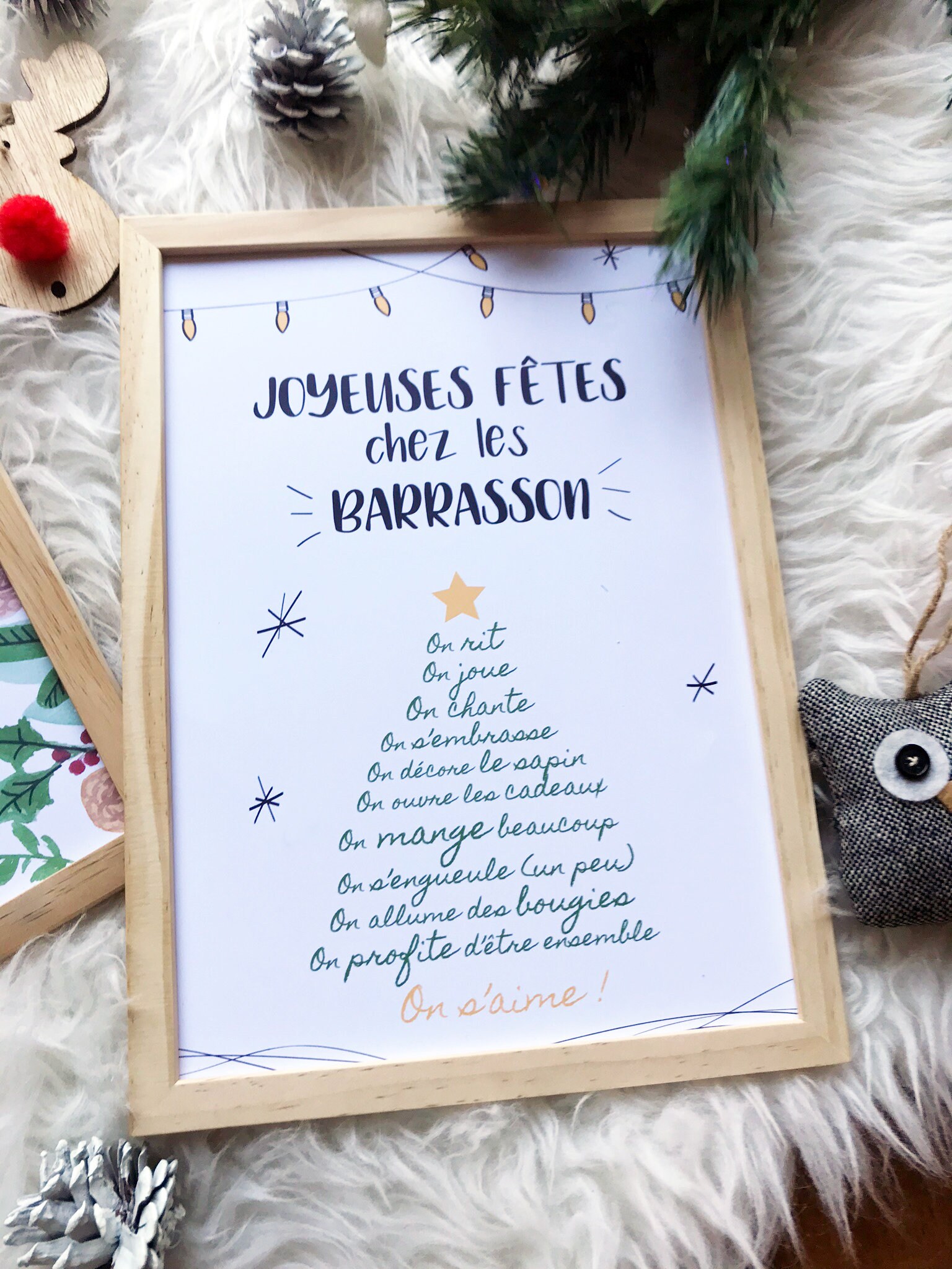 Affiche ou Cadre de Noël Personnalisé