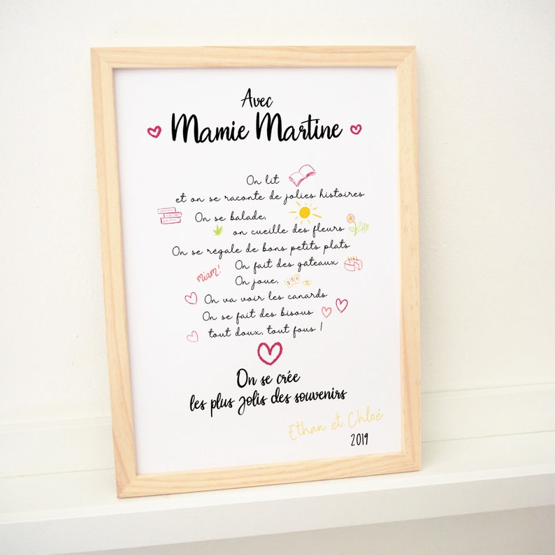 Poster Frame Gift Happy Birthday Grandma Etsy