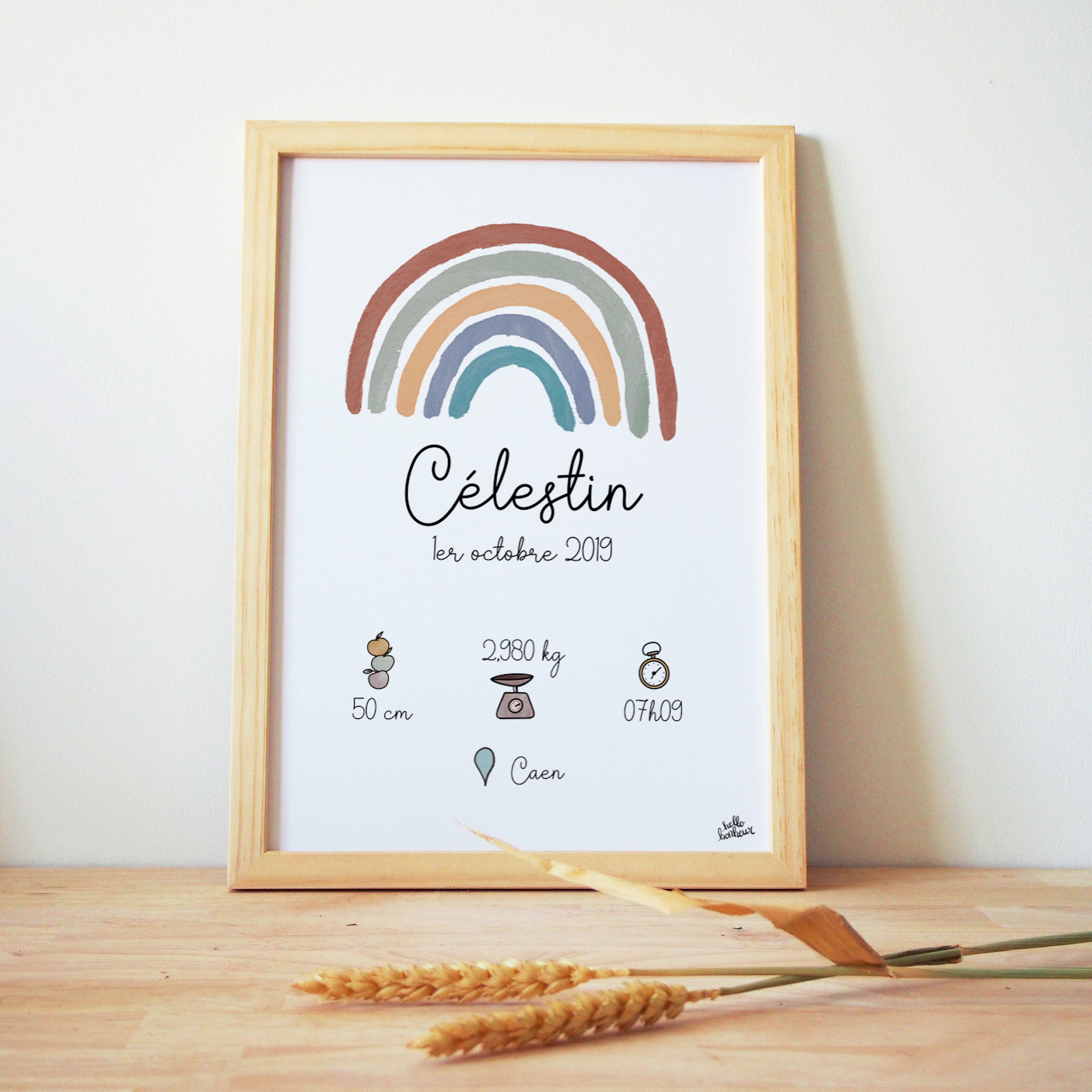 Affiche Naissance Arc-En-Ciel Warm Winter