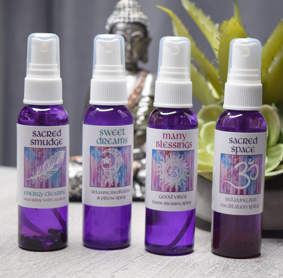 Enlightened Soul Aromatherapy Sprays Set of 4 Sacred Smudge Etsy