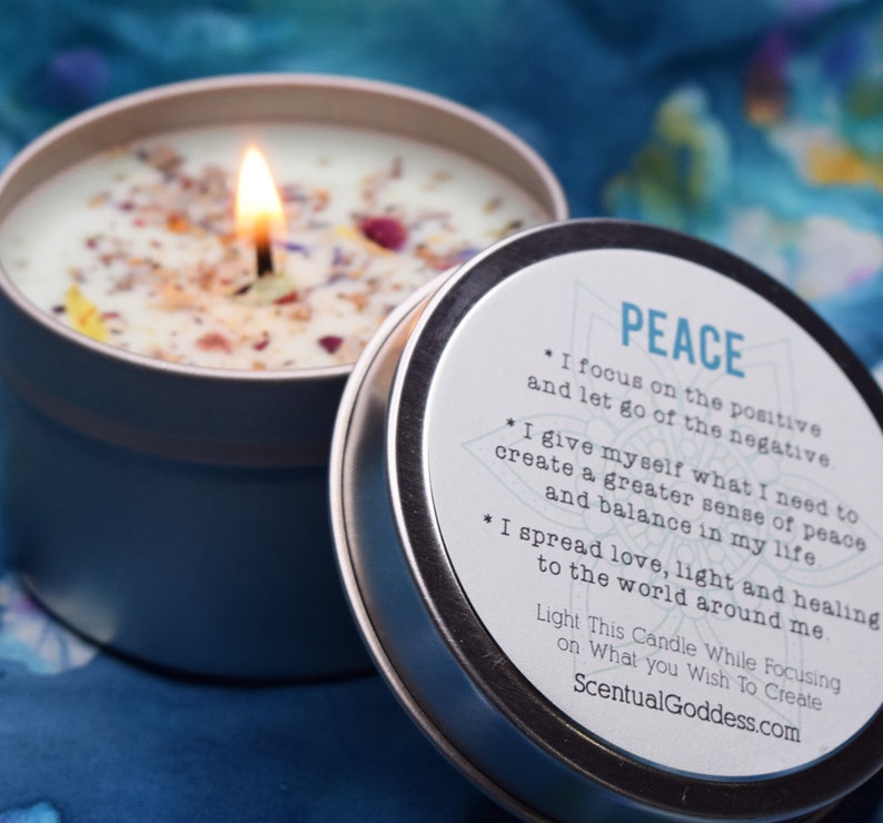 PEACE Candle Handmade Intention Candle for Inner Peace Etsy