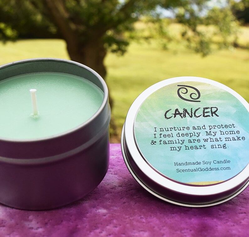 CANCER Candle June 21 July 22 Horoscope Astrology Birthday Etsy