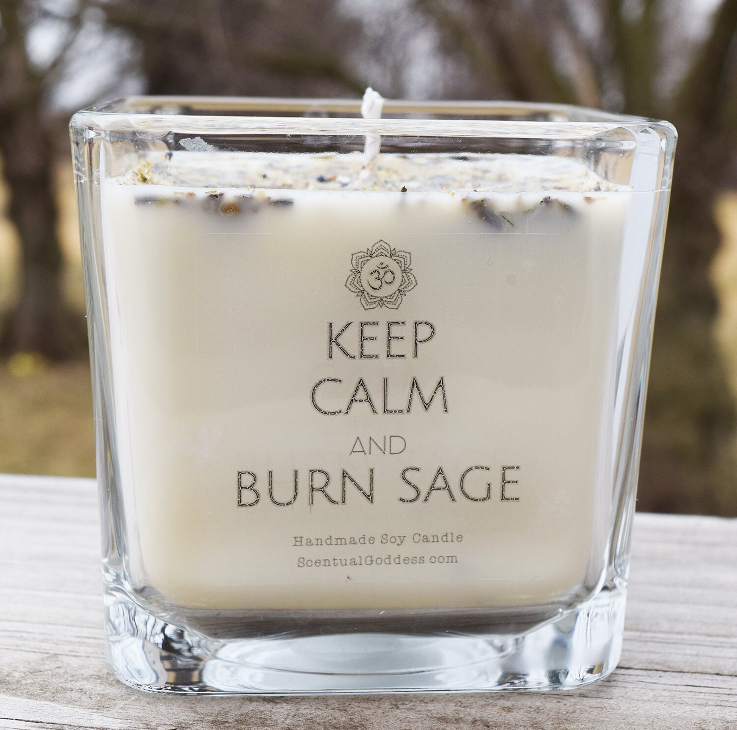 Keep Calm & Burn Sage Smudge Candle with White Sage and Etsy