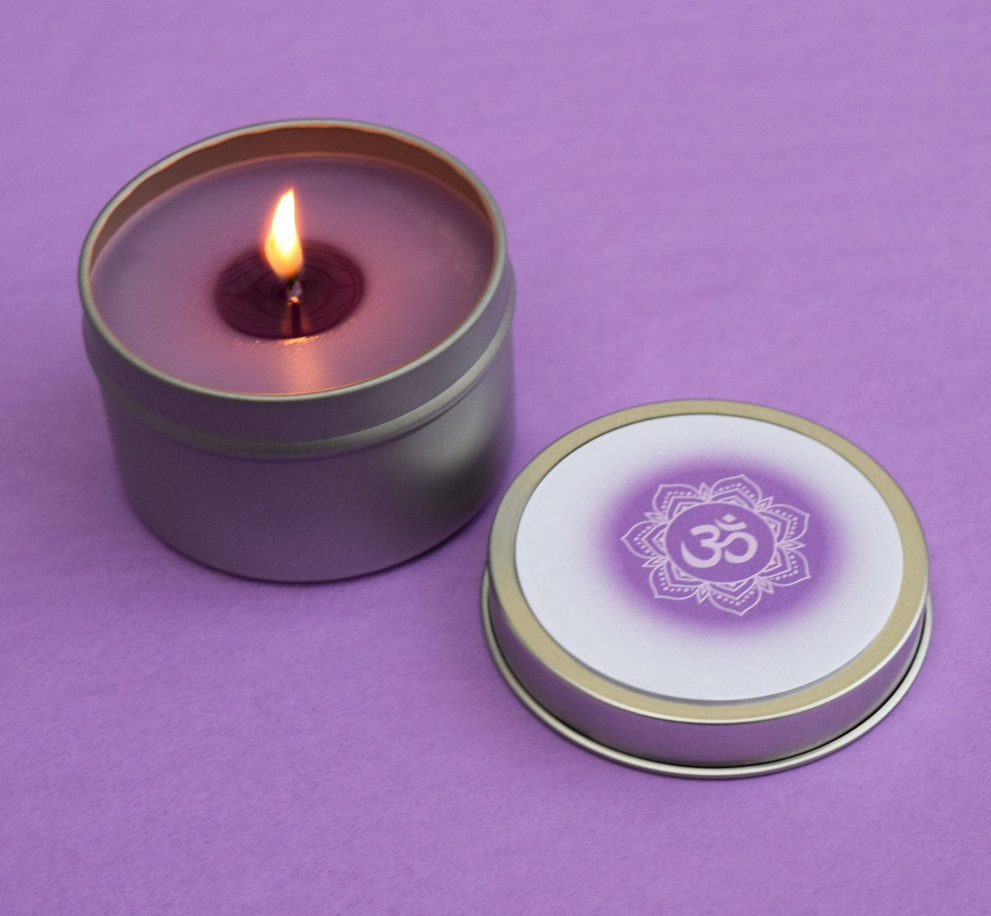 Crown Chakra Candle Lavender & Sage Scented Candle Higher Etsy