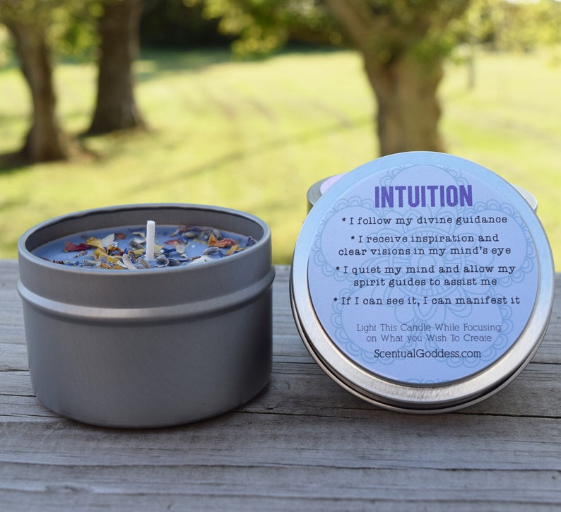 INTUITION Candle Herbal Intention Candle to Use with Etsy