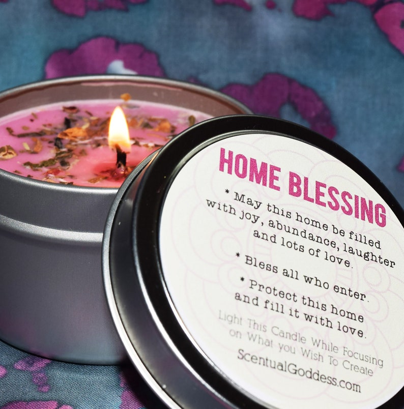 HOME BLESSING Candle Housewarming Gift Send Good Vibes and Etsy