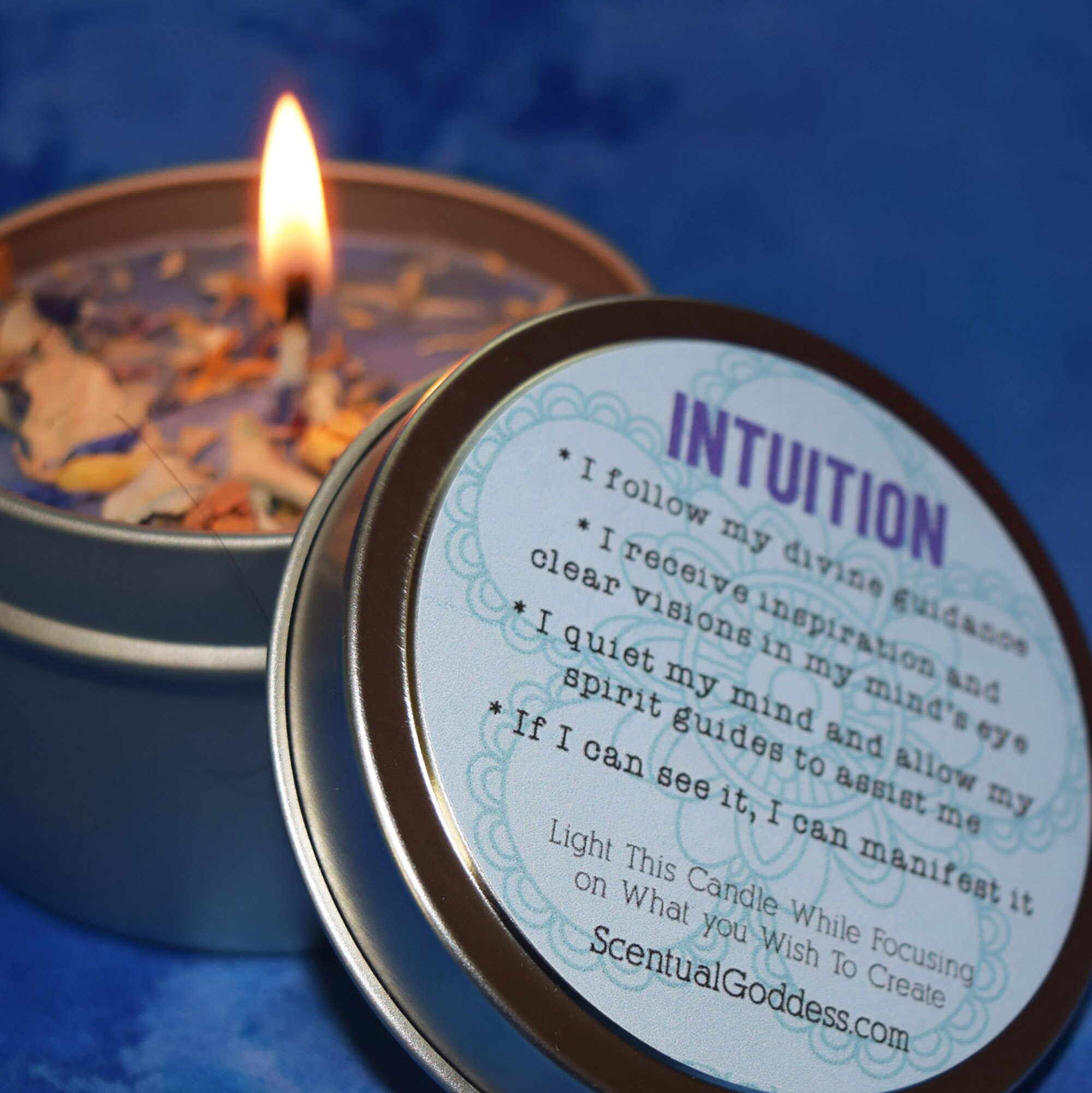 INTUITION Candle - Herbal Intention Candle to Use with Divination Too…