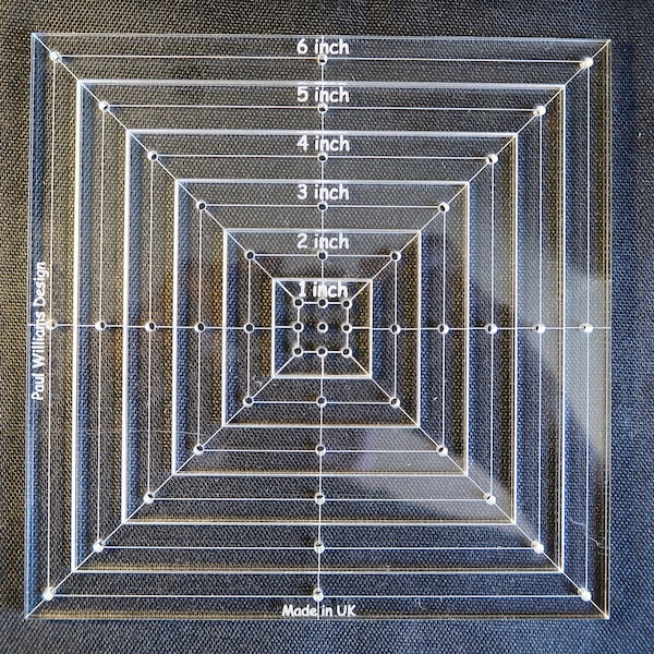 Quiltschablonen-Set quadratisch, Schablone, 4mm Acryl, Papieransetzer, Lineale und Schablonen, Origami, Stickerei, Verschachtelung, 15 cm