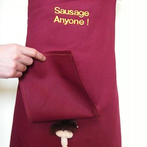 Tablier de barbecue brodé fantaisie, Secret Willy, cadeau humoristique pour adultes, 6 slogans par Chrisym, fabriqué au Royaume-Uni