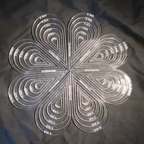 Petal Shaped Quilting Template Set Stencil 4mm Acrylic Etsy UK