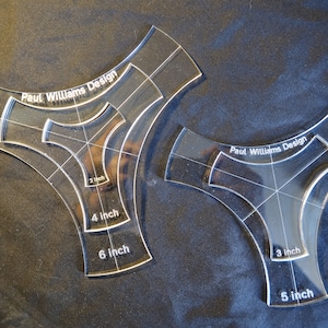 Set di modelli per nodi a Y, righello, trapuntatura, riattacco di carta inglese, da 6 pollici a 1 pollice, acrilico trasparente da 4 mm. righelli e sagome per quilting