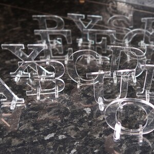 Clear acrylic letters and numbers, 4mm thick, various sizes, House names, plastic letters, plastic numbers. Weddings, table numbers. image 5