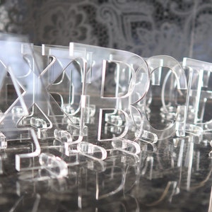 Clear acrylic letters and numbers, 4mm thick, various sizes, House names, plastic letters, plastic numbers. Weddings, table numbers. image 4