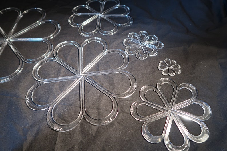 Petal Shaped Quilting Template Set Stencil 4mm Acrylic Etsy