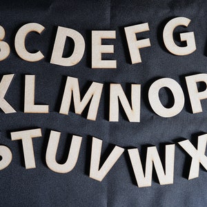 Letras ou números de madeira, letras cortadas a laser, MDF de 6 mm de espessura, 5 cm a 20 cm, madeira, robusto,