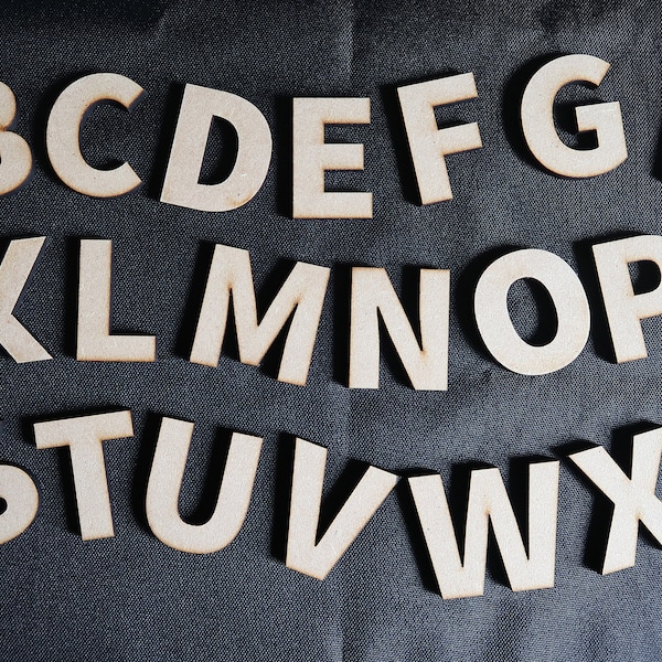 Lettres ou chiffres en bois, lettres découpées au laser, MDF de 6 mm d'épaisseur, 5 cm à 20 cm, bois, gros morceaux,