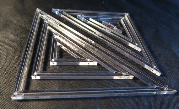 Righello Triangolare Per Quilting E Patchwork - 60 Gradi, Trasparente, Da 0 A 13,5cm