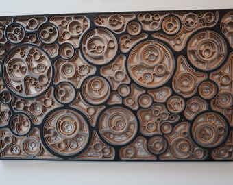 3D Wall art, Multi layered, Laser cut, Wood Carving , Geometric, Contemporary art, Original work of art.