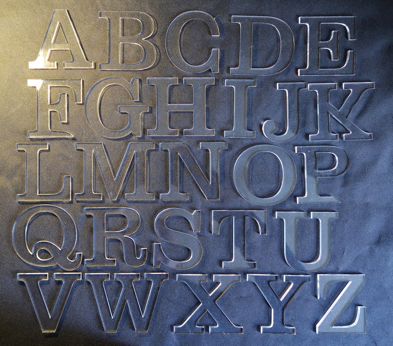 Clear acrylic letters and numbers, 4mm thick, various sizes, House names, plastic letters, plastic numbers. Weddings, table numbers. image 3