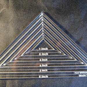 Triangolo rettangolo, triangolare, set di modelli per quilting, 6 pollici, creazione di quilt, patchwork di carta, righelli e modelli, origami, nidificazione.