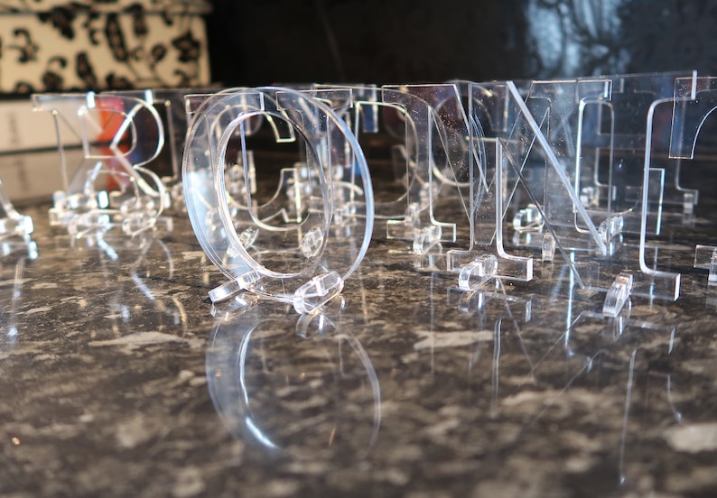 Clear acrylic letters and numbers, 4mm thick, various sizes, House names, plastic letters, plastic numbers. Weddings, table numbers. image 8