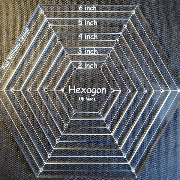 Hexagonal 15 cm, Set mit 6 Vorlagen, Quilt machen, Bastelarbeiten, Hobbys, Papier, Lineale und Vorlagen, Origami, Nesting