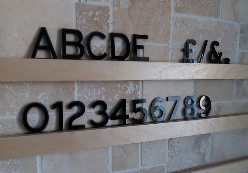 Wooden letter rail, menu, notice board, wooden rail, bullatin board, birch faced plywood, UK made, display lettering. image 1