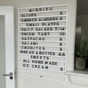 Wooden letter rail, menu, notice board, wooden rail, bullatin board, birch faced plywood, UK made, display lettering. image 2