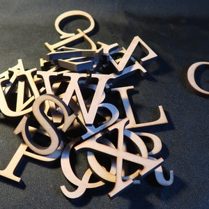 laser cut wood/ MDF 6mm thick capital letters, Clarendon font , various sizes, wood, chunky, block capitals and numbers. image 6