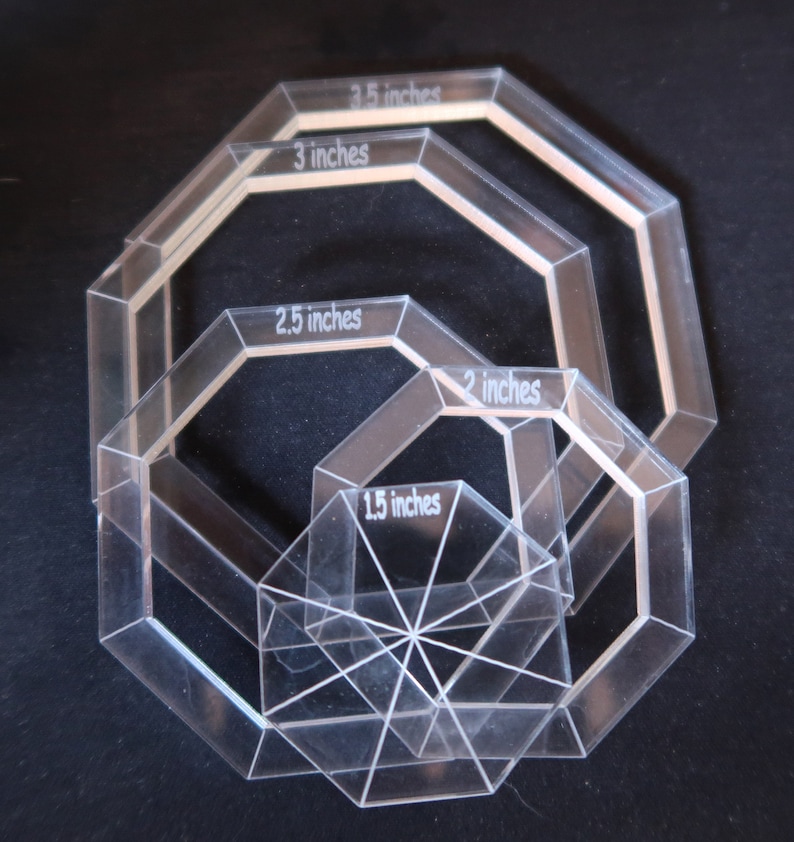 Octagonal Tomb Ruler Octagonal Quilting Template Set, Stencil, Quilt Making, 5mm Acrylic ...