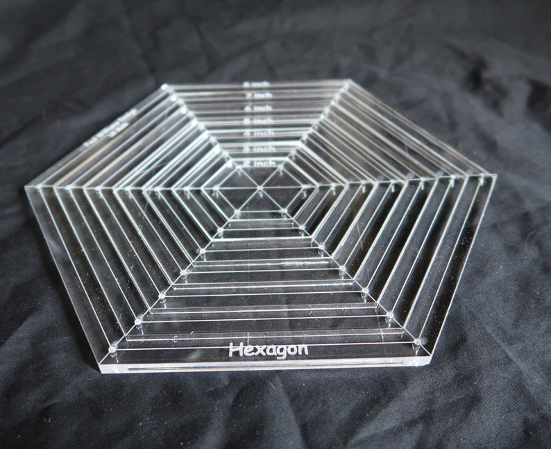 6mm Thick, 8 Inch, 200mm, Hexagonal Quilting Template Set, Stencill ...