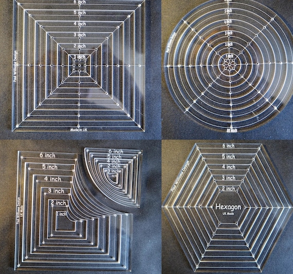 Acrylic Hexagon Template Set ½ - 2 inch in ¼ inch incements Acrylic Hexagon Template Set ½ - 2 inch in ¼ inch incements