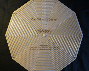 12 inch Decagon quilting or origami template, 21 template set , stencil, quilt making, 4mm acrylic, paper piecing, ruler, embroidery.