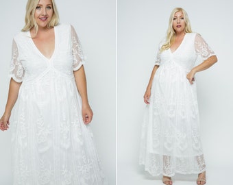 plus size white dresses for sale